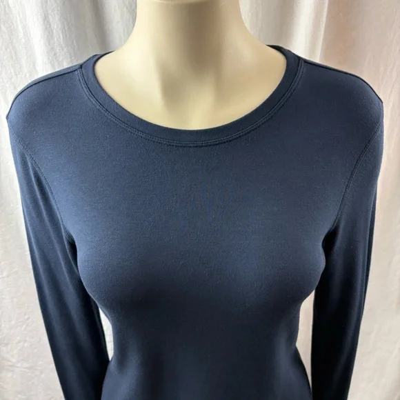 Kit and Ace Navy Crew Neck Cashmere Blend Long Sleeve Top 6 - Picture 8 of 11